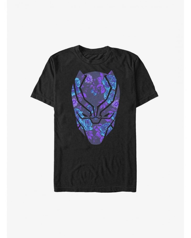 Marvel Black Panther Floral Helmet Extra Soft T-Shirt $10.76 T-Shirts