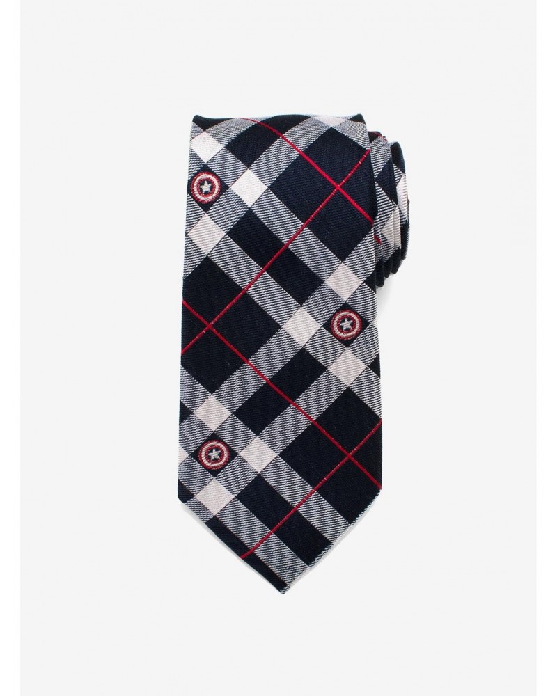 Marvel Captain America Blue Plaid Tie $30.03 Ties