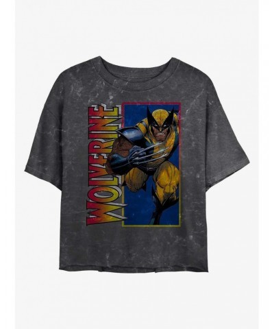 Marvel Wolverine Classic Wolverine Mineral Wash Crop Girls T-Shirt $7.17 T-Shirts