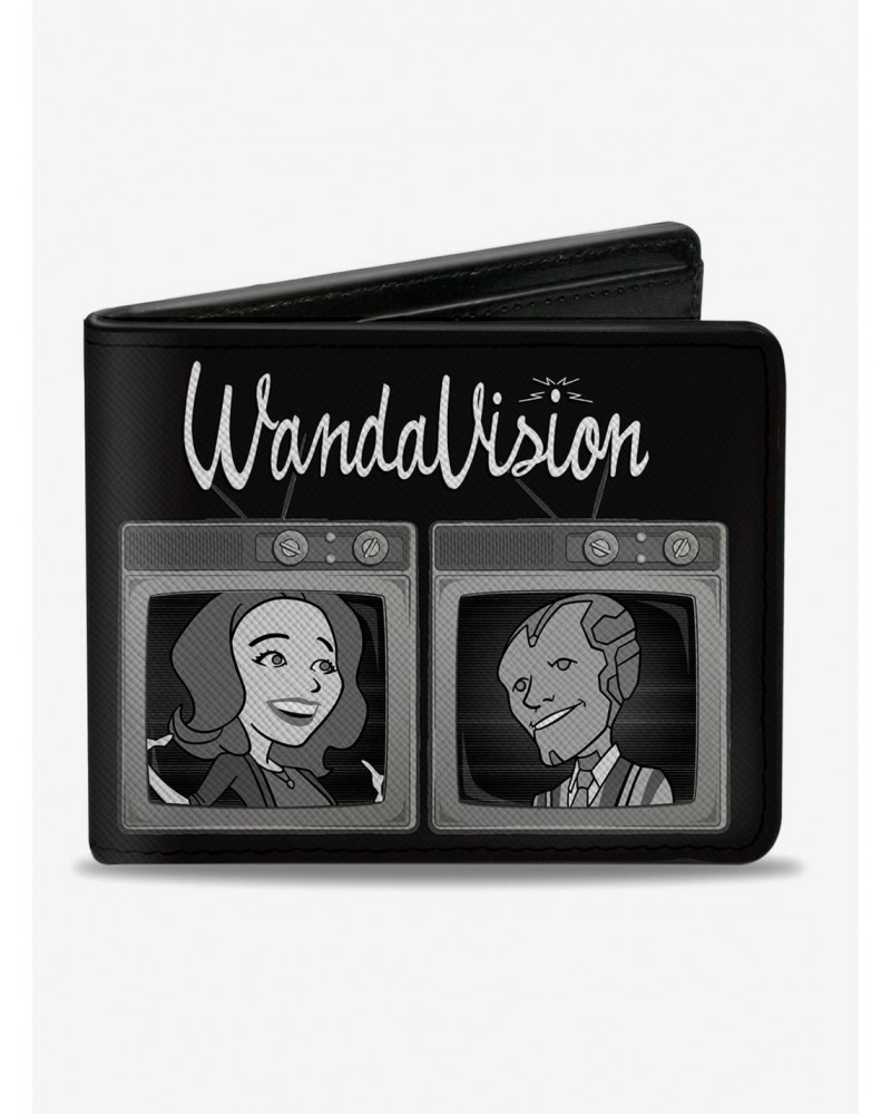 Marvel Wandavision Cartoon Scarlet Witch And Vision Block Bifold Wallet $6.90 Wallets