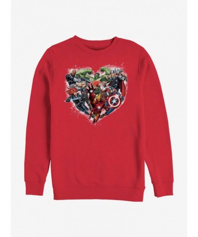 Marvel Avengers Avenger Heart Crew Sweatshirt $13.58 Sweatshirts