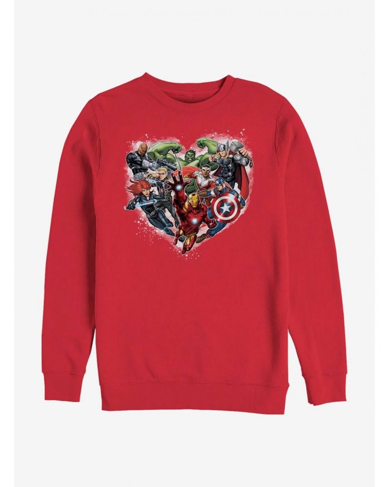 Marvel Avengers Avenger Heart Crew Sweatshirt $13.58 Sweatshirts