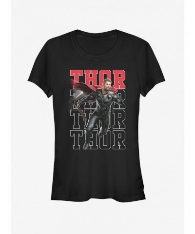 Marvel Avengers: Endgame Heroic Shot Thor Girls T-Shirt $8.57 T-Shirts