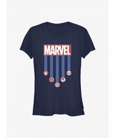 Marvel Americana Stripes Girls T-Shirt $5.98 T-Shirts