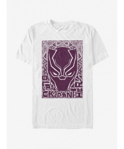 Marvel Black Panther Black Pattern Stencil T-Shirt $8.03 T-Shirts