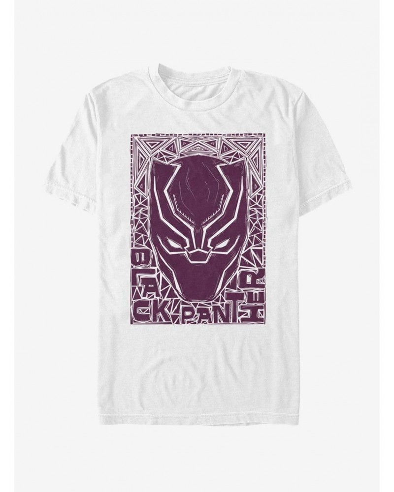 Marvel Black Panther Black Pattern Stencil T-Shirt $8.03 T-Shirts