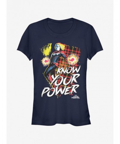 Marvel Captain Marvel Know Power Girls T-Shirt $7.77 T-Shirts