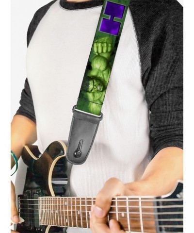 Marvel Hulk Face Close Up Action Pose Guitar Strap $12.45 Guitar Straps