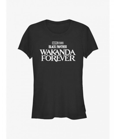 Marvel Black Panther: Wakanda Forever Logo Girls T-Shirt $8.37 T-Shirts