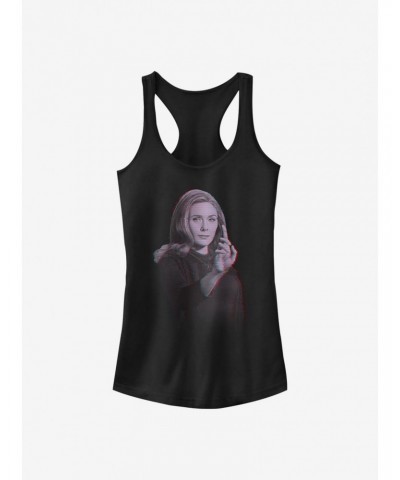 Marvel WandaVision Wanda Video Glitch Overlay Girls Tank $7.37 Tanks