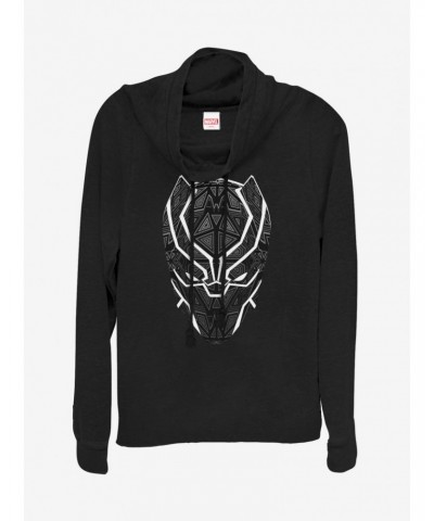 Marvel Black Panther Tribal Tats Cowlneck Long-Sleeve Girls Top $15.45 Tops