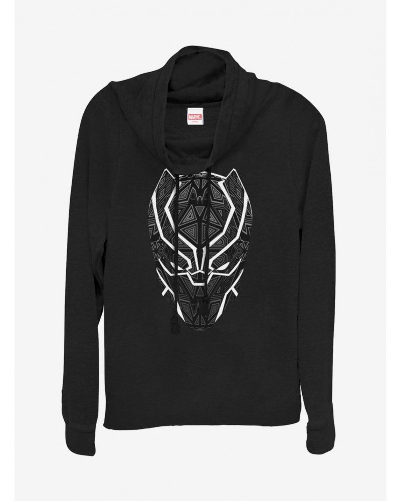 Marvel Black Panther Tribal Tats Cowlneck Long-Sleeve Girls Top $15.45 Tops