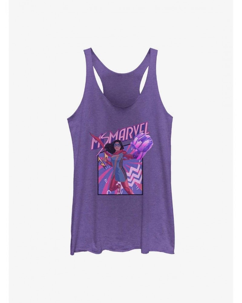 Marvel Ms. Marvel Fist Panel GIrls Raw Edge Tank $7.87 Tanks