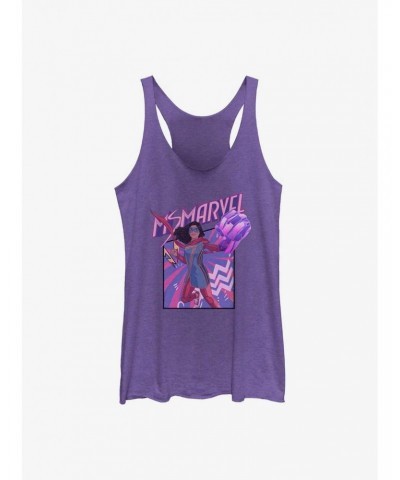 Marvel Ms. Marvel Fist Panel GIrls Raw Edge Tank $7.87 Tanks