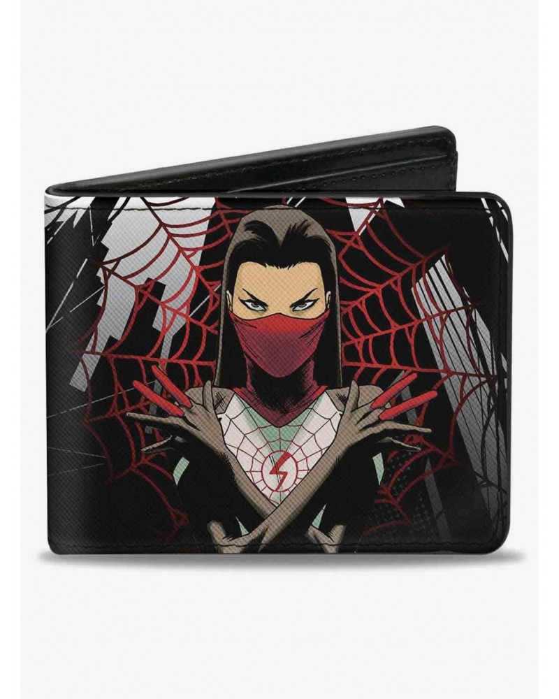 Marvel Silk Poses Spider Web Skyline Bifold Wallet $9.82 Wallets