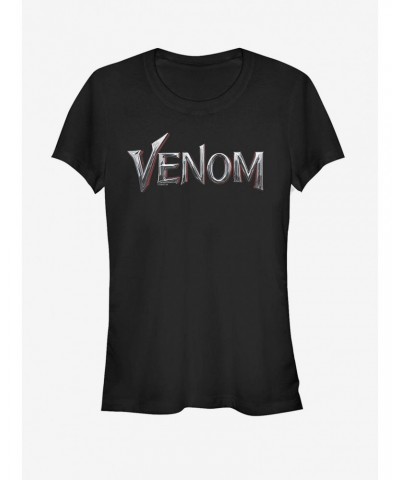 Marvel Venom Film Metallic Logo Girls T-Shirt $6.37 T-Shirts