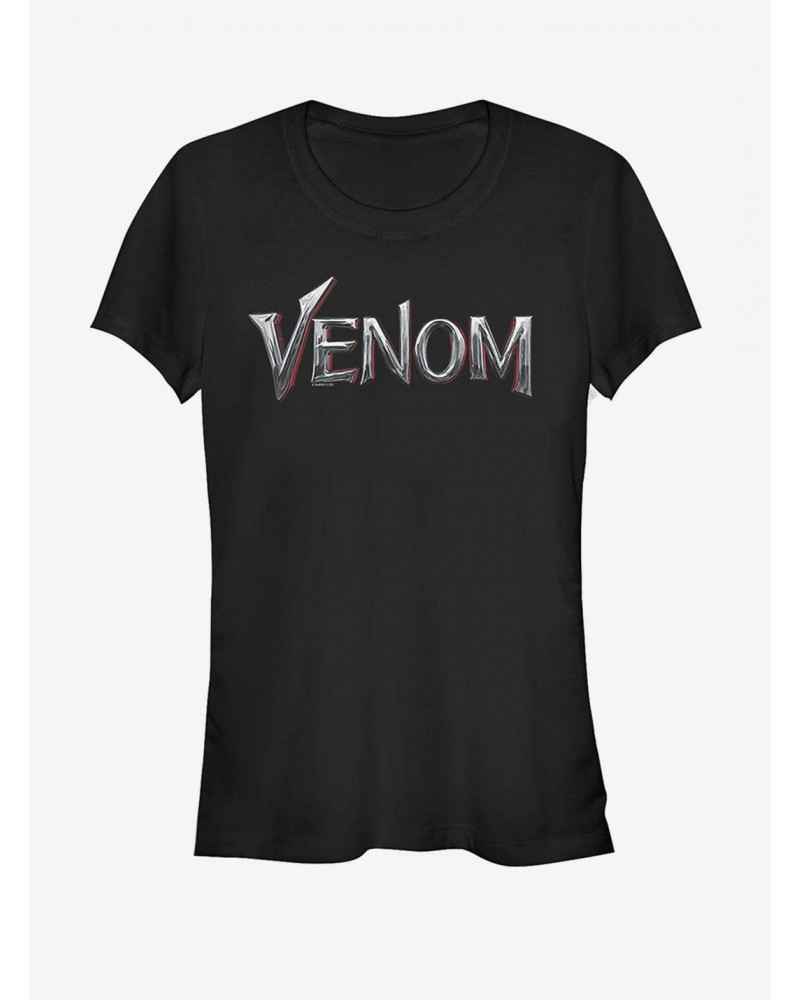 Marvel Venom Film Metallic Logo Girls T-Shirt $6.37 T-Shirts