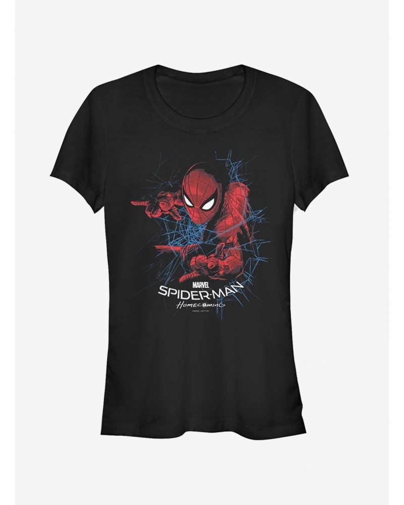 Marvel Spider-Man Homecoming Web Frame Girls T-Shirt $6.18 T-Shirts