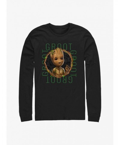 Marvel Guardians of the Galaxy Groot Focus Long Sleeve T-Shirt $11.32 T-Shirts