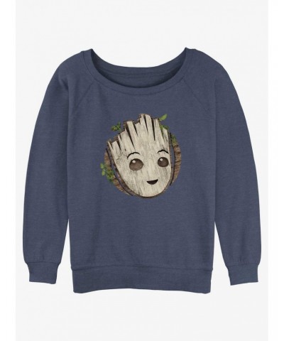 Marvel Guardians of the Galaxy Groot Wooden Badge Girls Slouchy Sweatshirt $13.28 Sweatshirts