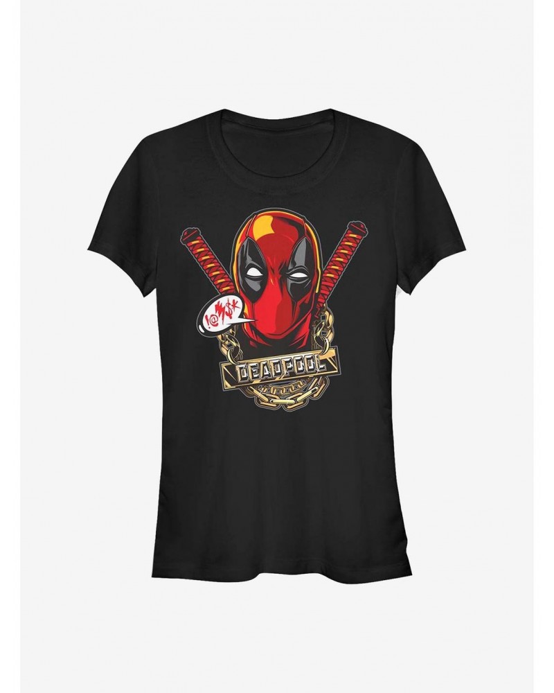 Marvel Deadpool Gold Girls T-Shirt $7.57 T-Shirts