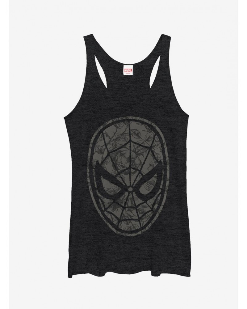 Marvel Spider-Man Grayscale Floral Print Girls Tanks $7.46 Tanks