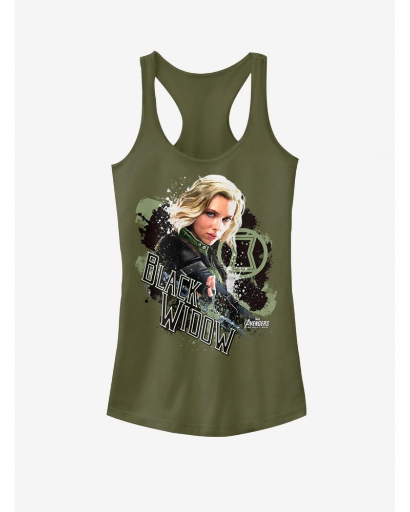 Marvel Black Widow Splash Girls Tank $6.97 Tanks