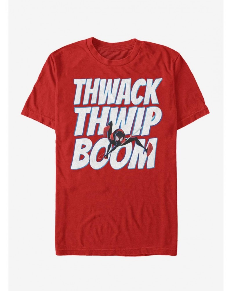 Marvel Spider-Man: Into The Spider-Verse Twack Thwip Boom T-Shirt $8.41 T-Shirts