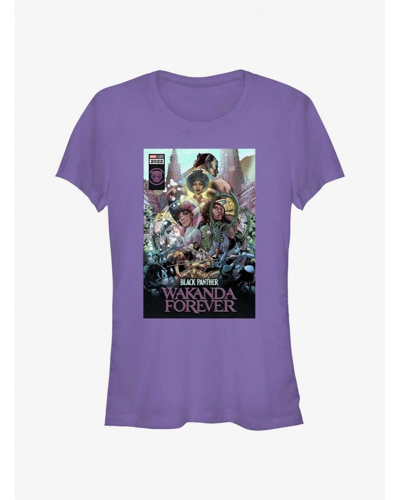 Marvel Black Panther: Wakanda Forever Comic Cover Girls T-Shirt $6.18 T-Shirts