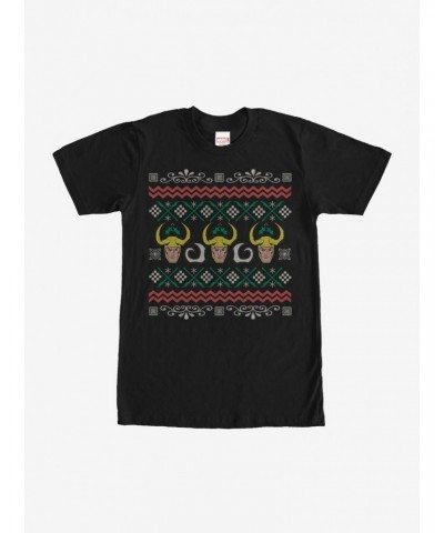 Marvel Loki Ugly Christmas Sweater T-Shirt $8.80 T-Shirts