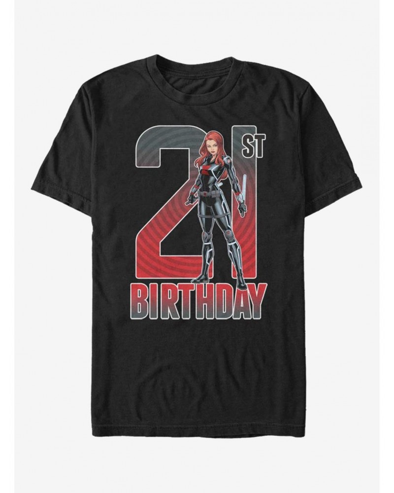 Marvel Black Widow 21st Birthday T-Shirt $7.65 T-Shirts