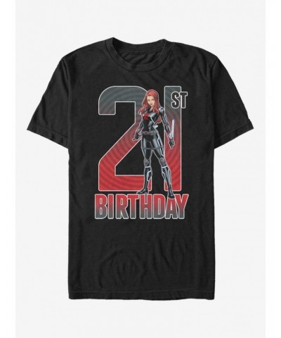 Marvel Black Widow 21st Birthday T-Shirt $7.65 T-Shirts