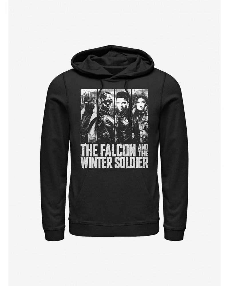 Marvel The Falcon And The Winter Soldier Character Panel Hoodie $12.93 Hoodies