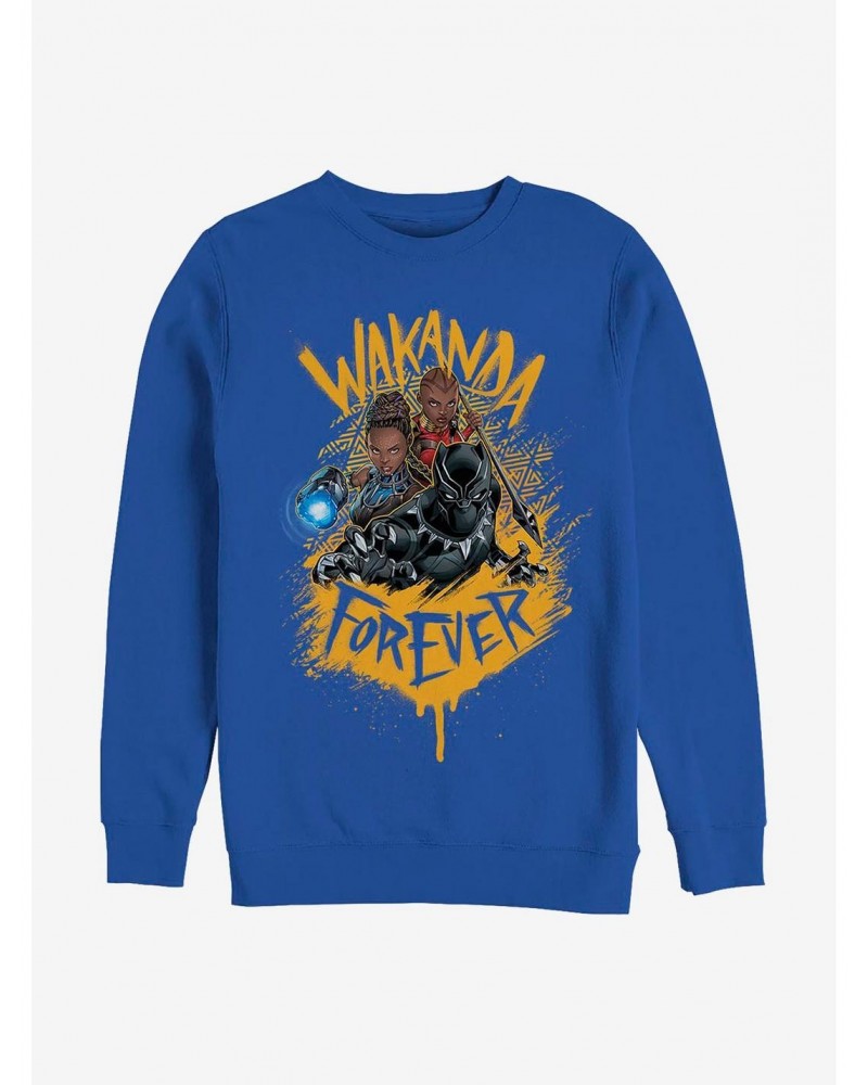 Marvel Black Panther Panther Trinity Crew Sweatshirt $12.10 Sweatshirts