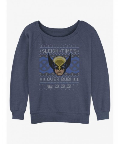 Marvel X-Men Wolverine Sleigh Time Ugly Christmas Girls Slouchy Sweatshirt $9.45 Sweatshirts