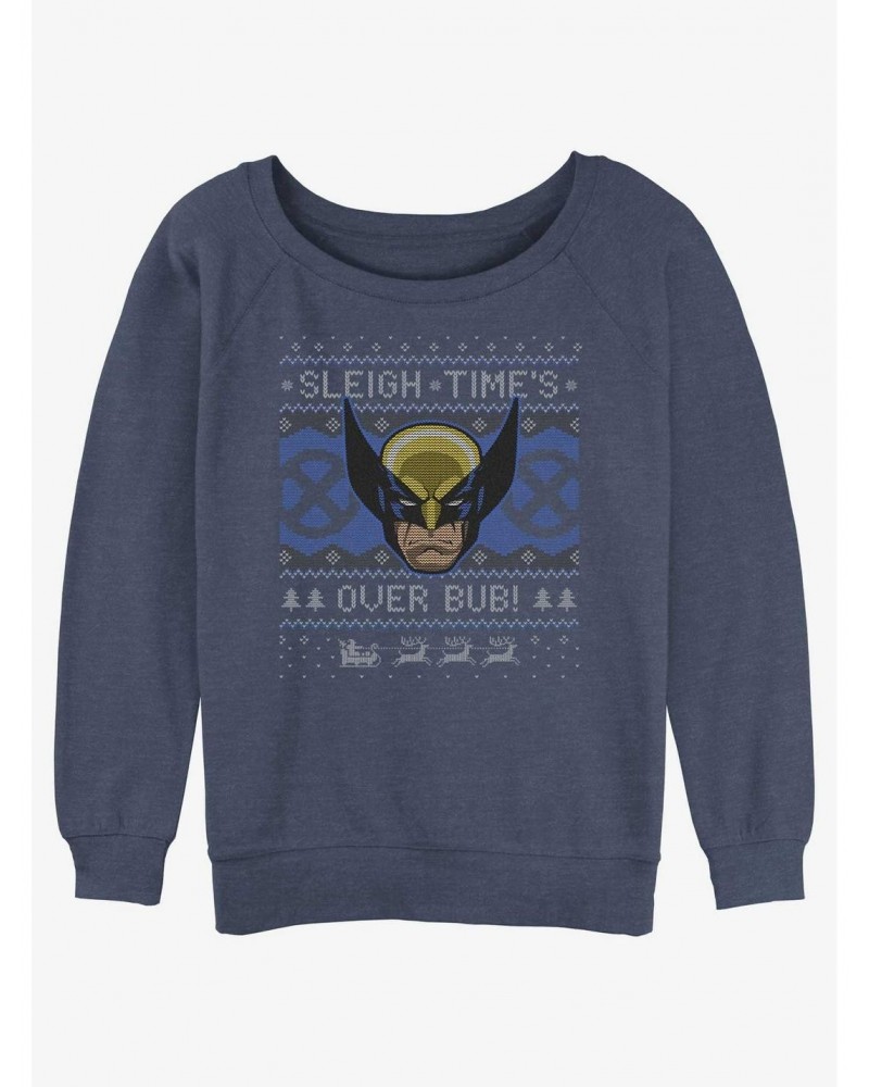 Marvel X-Men Wolverine Sleigh Time Ugly Christmas Girls Slouchy Sweatshirt $9.45 Sweatshirts