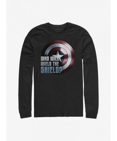 Marvel The Falcon And The Winter Soldier Wielding The Shield Long-Sleeve T-Shirt $12.63 T-Shirts