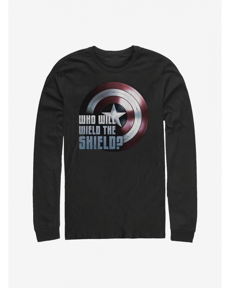 Marvel The Falcon And The Winter Soldier Wielding The Shield Long-Sleeve T-Shirt $12.63 T-Shirts