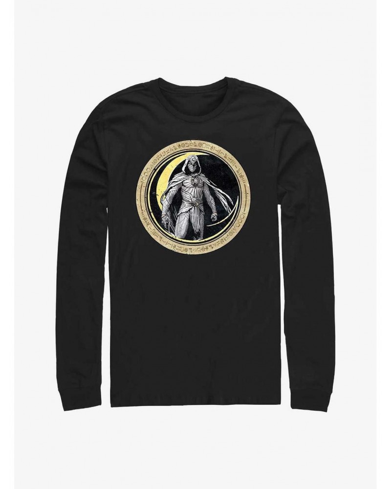 Marvel Moon Knight Circle Badge Long-Sleeve T-Shirt $7.37 T-Shirts