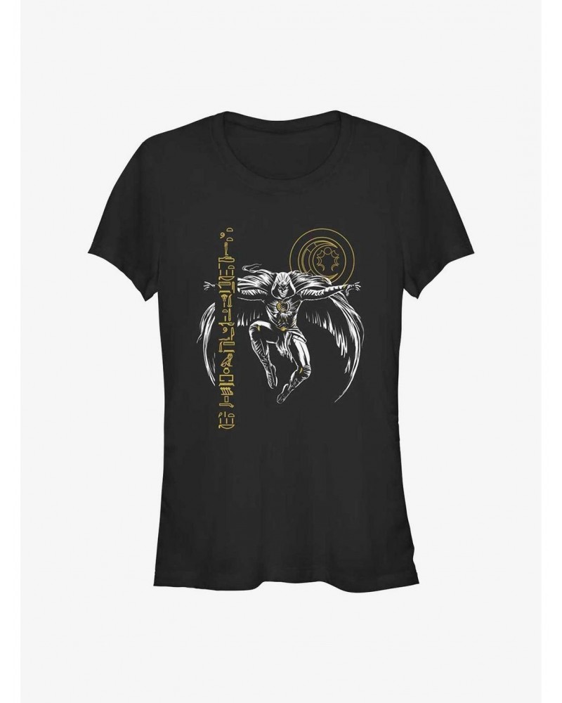 Marvel Moon Knight Gliph Lift Girls T-Shirt $8.76 T-Shirts