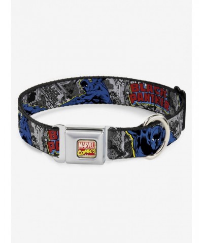 Marvel Black Panther Poses Stacked Comics Seatbelt Buckle Dog Collar $9.21 Pet Collars