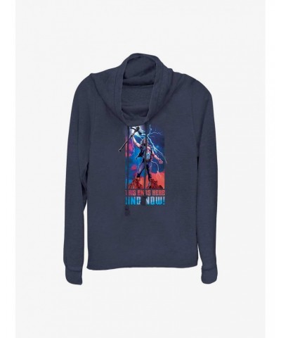 Marvel Thor: Love and Thunder Ends Here and Now Cowl Neck Long-Sleeve Top $17.24 Tops