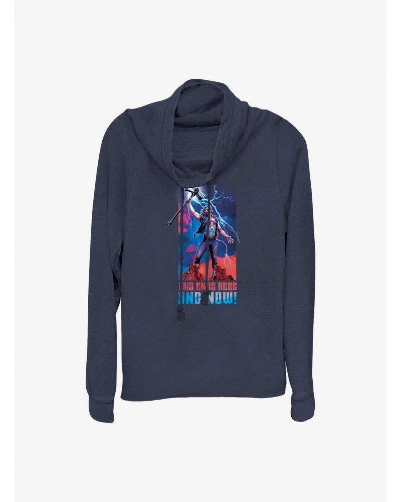 Marvel Thor: Love and Thunder Ends Here and Now Cowl Neck Long-Sleeve Top $17.24 Tops