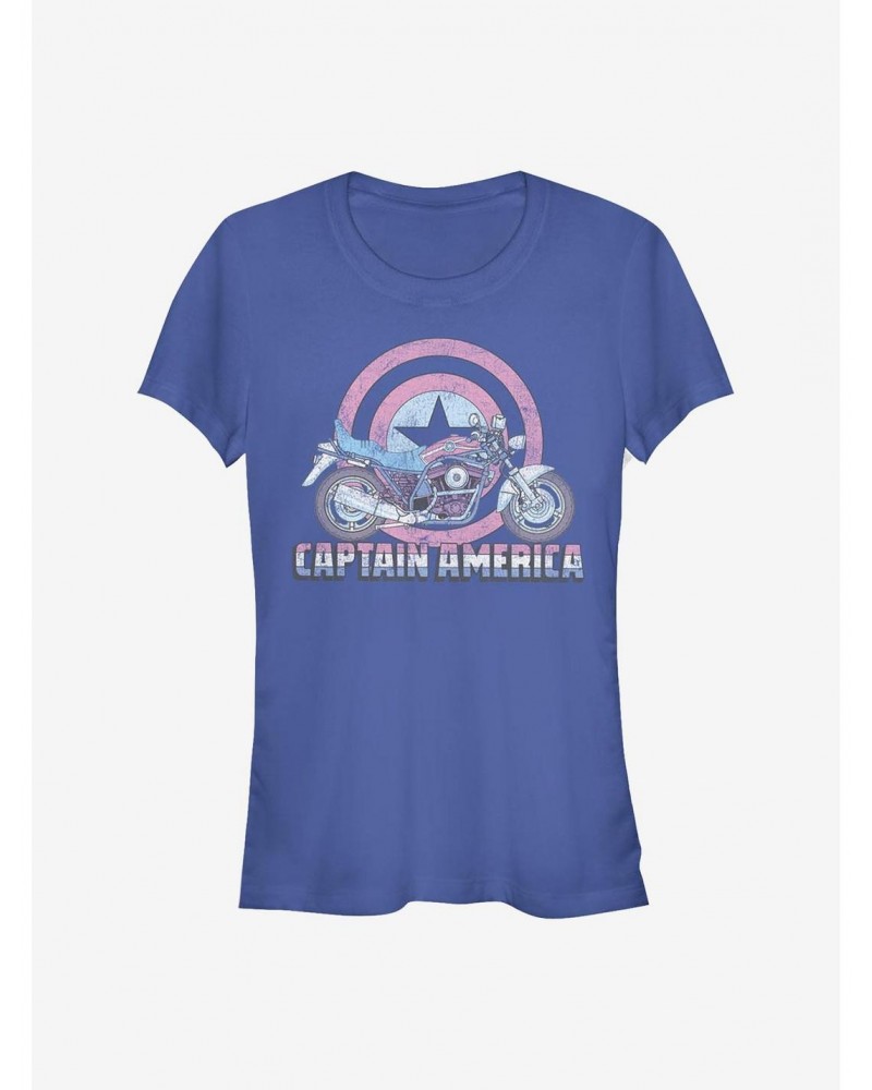 Marvel Captain America Caps Moto Girls T-Shirt $8.76 T-Shirts