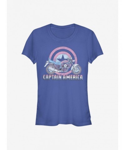 Marvel Captain America Caps Moto Girls T-Shirt $8.76 T-Shirts