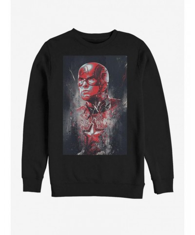 Marvel Avengers Endgame: Captain America Painted Sweatshirt $14.17 Sweatshirts