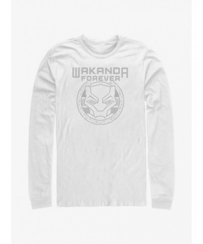 Marvel Black Panther: Wakanda Forever Badge Logo Long-Sleeve T-Shirt $10.79 T-Shirts