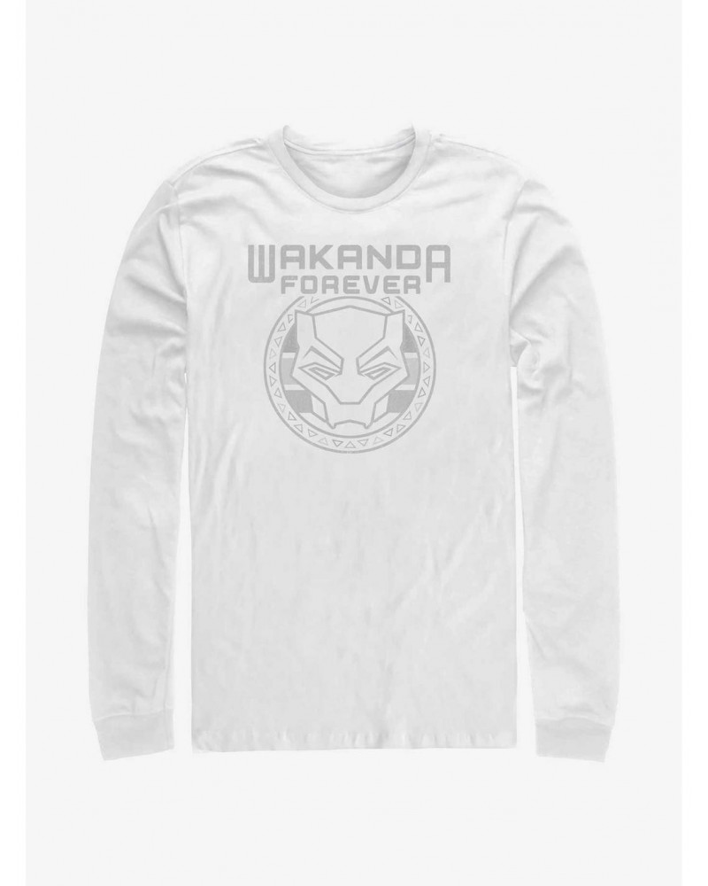 Marvel Black Panther: Wakanda Forever Badge Logo Long-Sleeve T-Shirt $10.79 T-Shirts