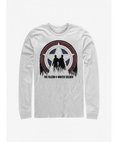 Marvel The Falcon And The Winter Soldier Silhouette Shield Long-Sleeve T-Shirt $11.84 T-Shirts